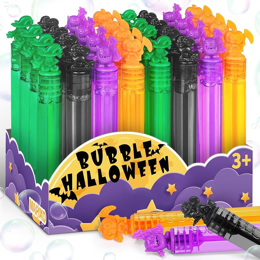 Halloween Party Favors Bulk for Kid, 32Pcs Mini Pumpkin Bubble Wands, Goodie Bag Filler, Hallowee... | Amazon (US)