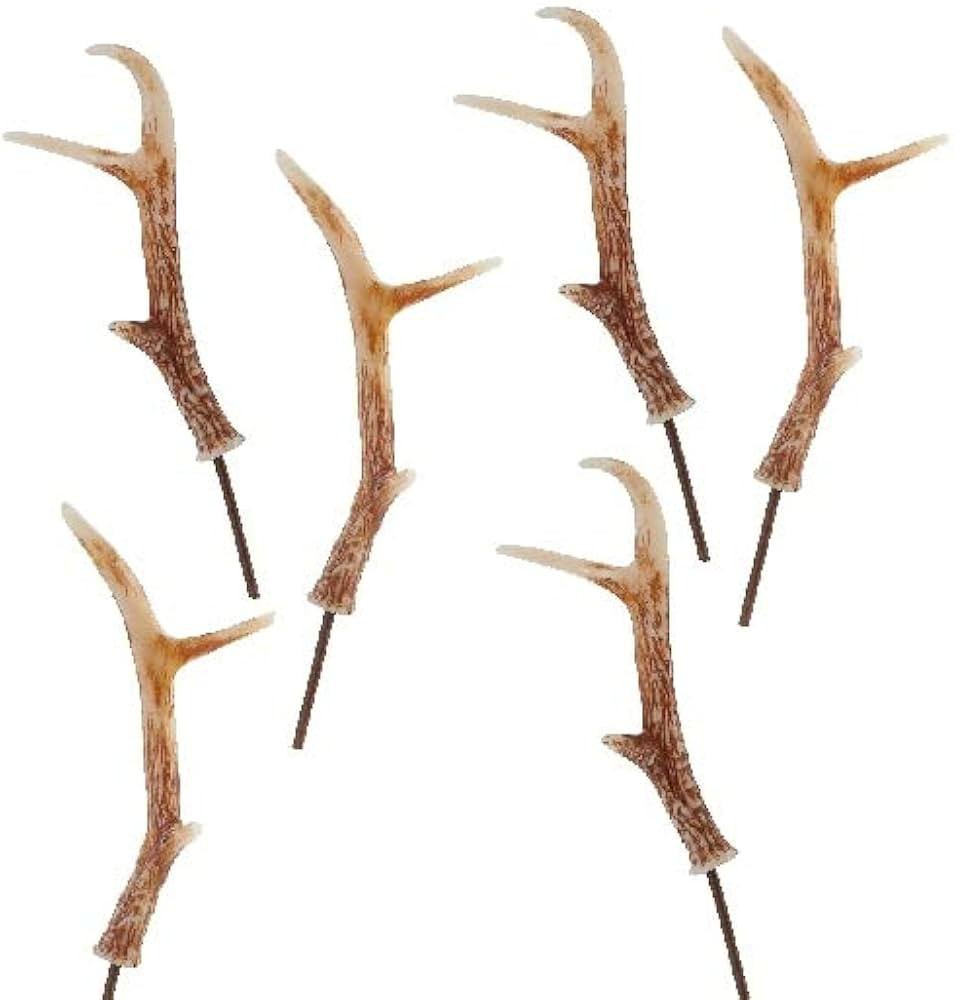 Set of 6 Faux Deer Antler Picks by Factory Direct Craft - Pack of 6 Random Right and Left Reindee... | Amazon (US)