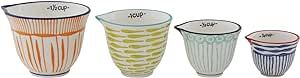 Hand Stamped Striped Stoneware Measuring Cups (Set of 4 Sizes/Designs) | Amazon (US)