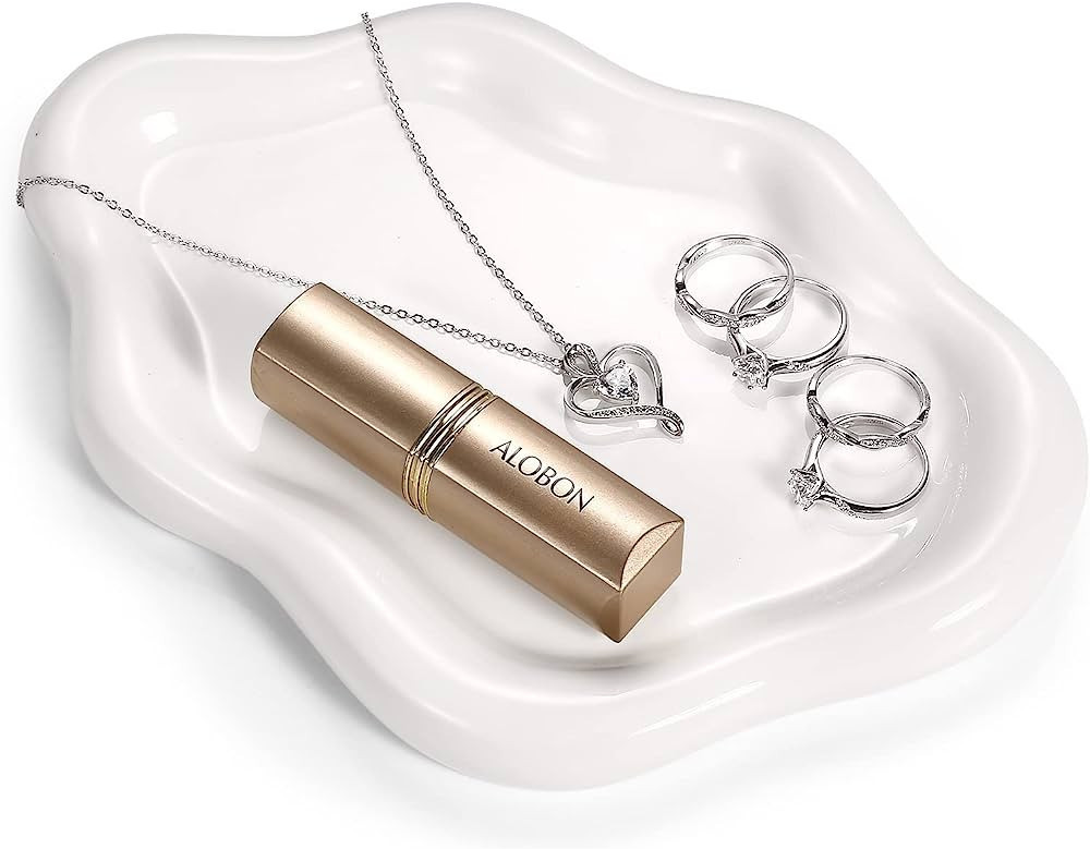 CHANONE Aesthetic Jewelry Tray, Jewelry Dish, Ceramic Trinket tray, Key Bowl, Ring Dish Holder fo... | Amazon (US)