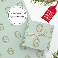 Green Personalized Wrapping Paper For Gift, Chic Custom Wrap For Christmas, Monogrammed Paper, Holiday Gift Roll | Etsy (US)