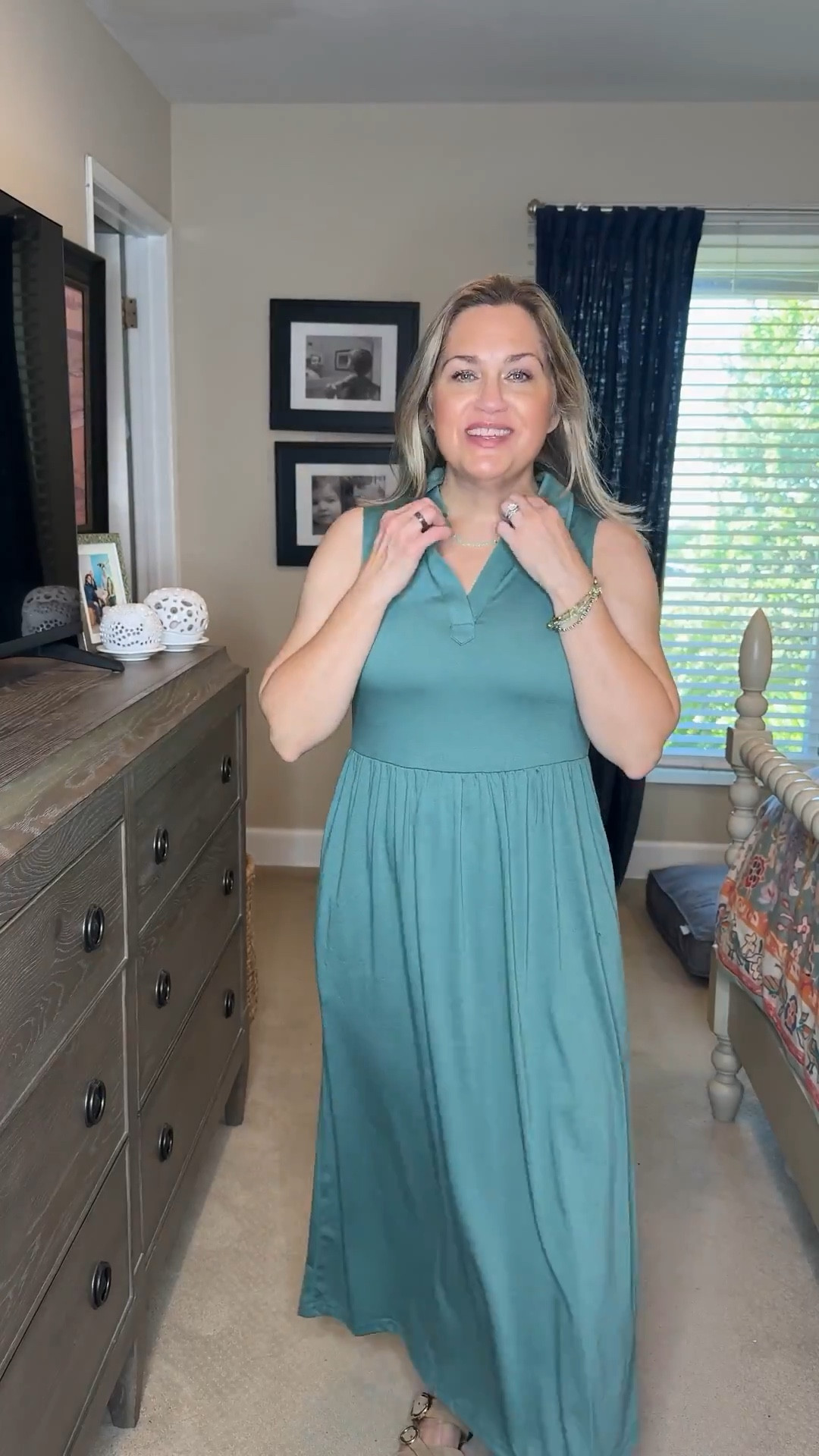 This is such a cute dress with a polo style collar. It comes in lots of colors and is perfect for working with your menopausal belly not against it. ￼

#LTKMothersDay #LTKOver40 #LTKootd