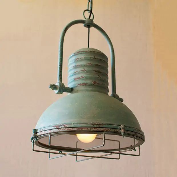 Vintage Wire Cage Pendant Light | Antique Farm House