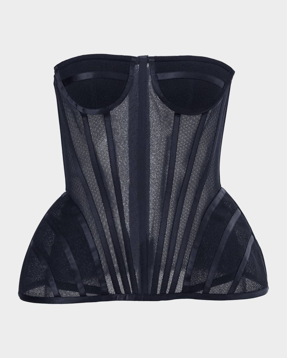 Carolina Herrera Strapless Exaggerated Peplum Bustier Top | Neiman Marcus