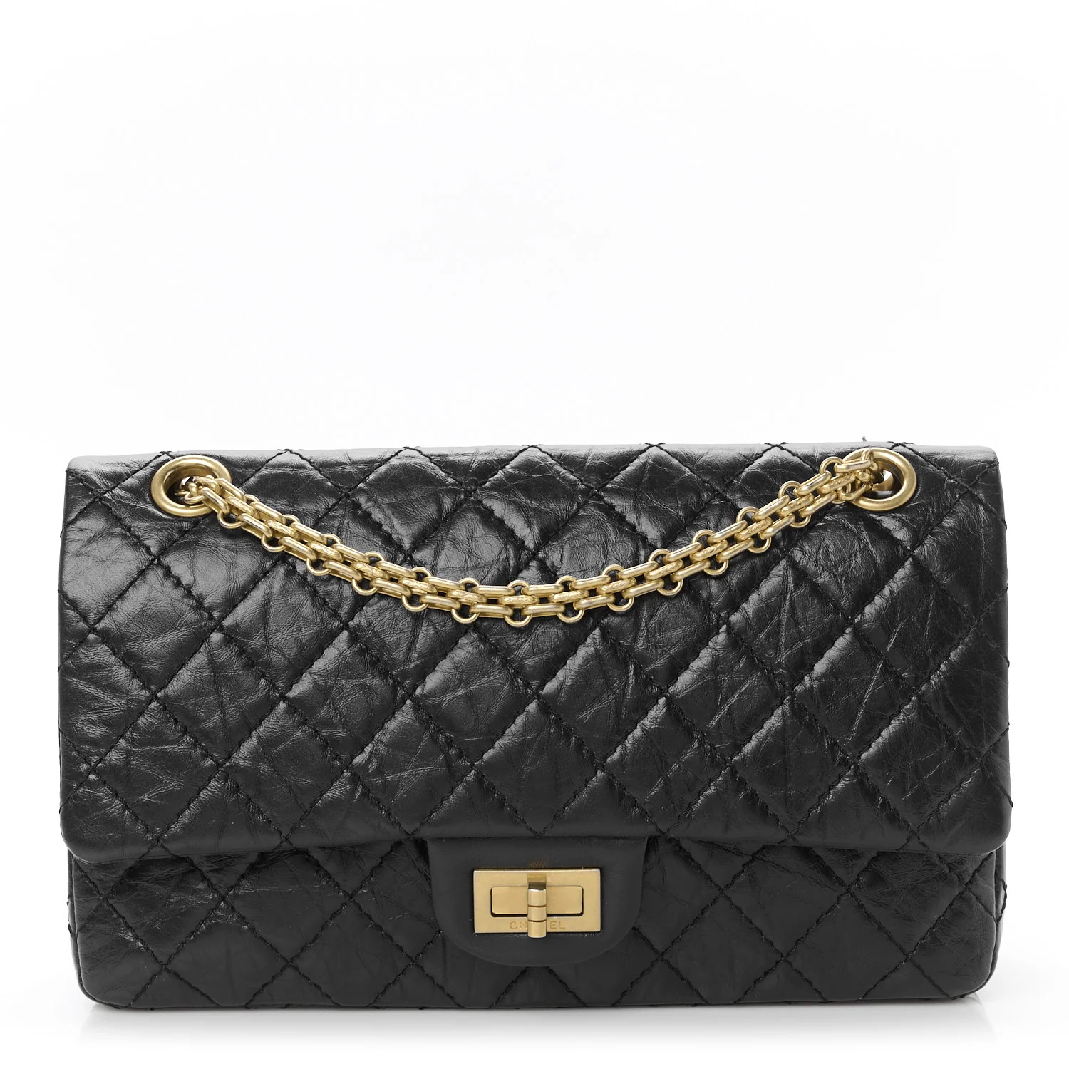 Aged Calfskin Quilted 2.55 Reissue 225 Flap Black | FASHIONPHILE (US)