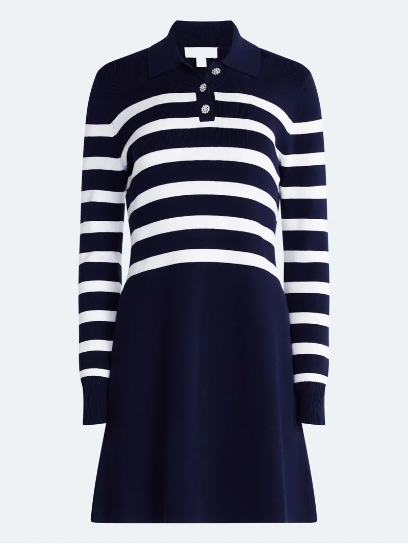 Free Assembly Women's and Women's Plus Polo Sweater Dress with Long Sleeves, Sizes XS-4X | Walmart (US)