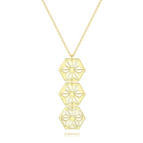 Dainty Long Gold Necklace for Women Trendy 18K Gold Chain Pendant Necklaces Personalized Simple Snowflake Necklace | Amazon (US)
