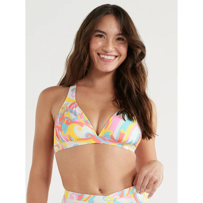 Jessica Simpson Women's Printed Triangle Bikini Top, Sizes XS-XXL | Walmart (US)