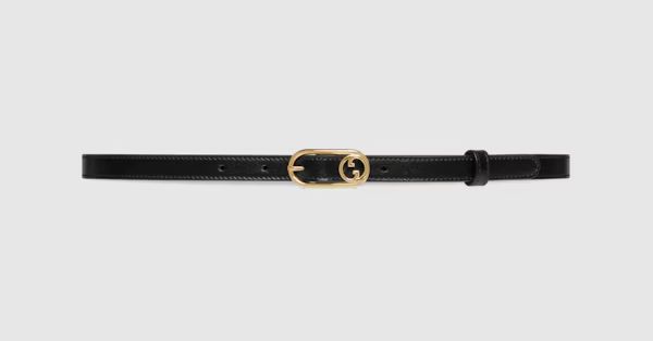 Thin belt with Round Interlocking G | Gucci (US)