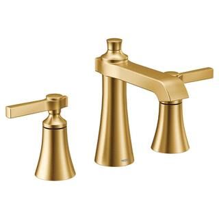 MOEN Flara 8 in. Widespread 2-Handle High-Arc Bathroom Faucet Trim Kit in Brushed Gold (Valve Not... | The Home Depot