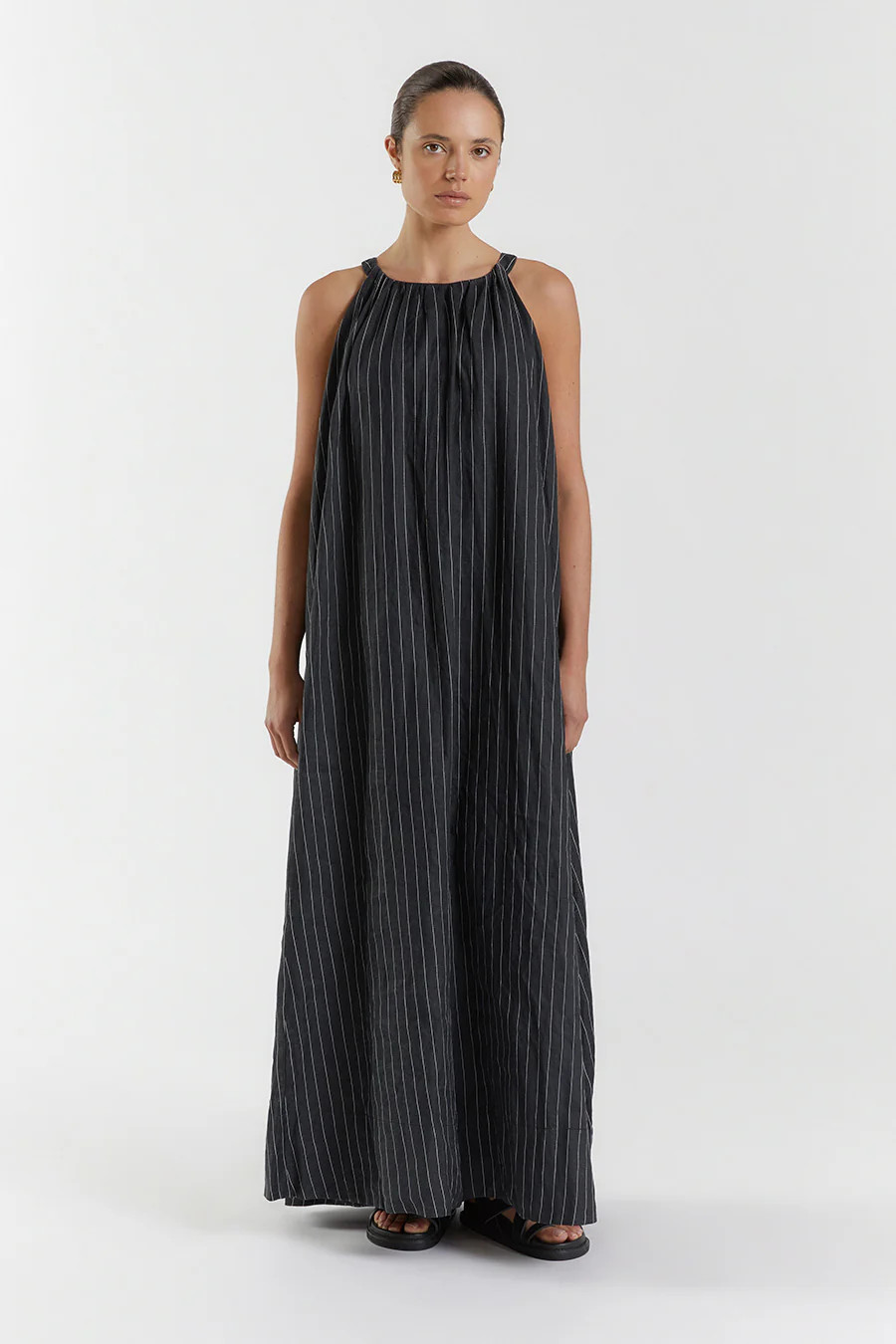 MARCEL BLACK HIGH NECK MAXI DRESS | DISSH