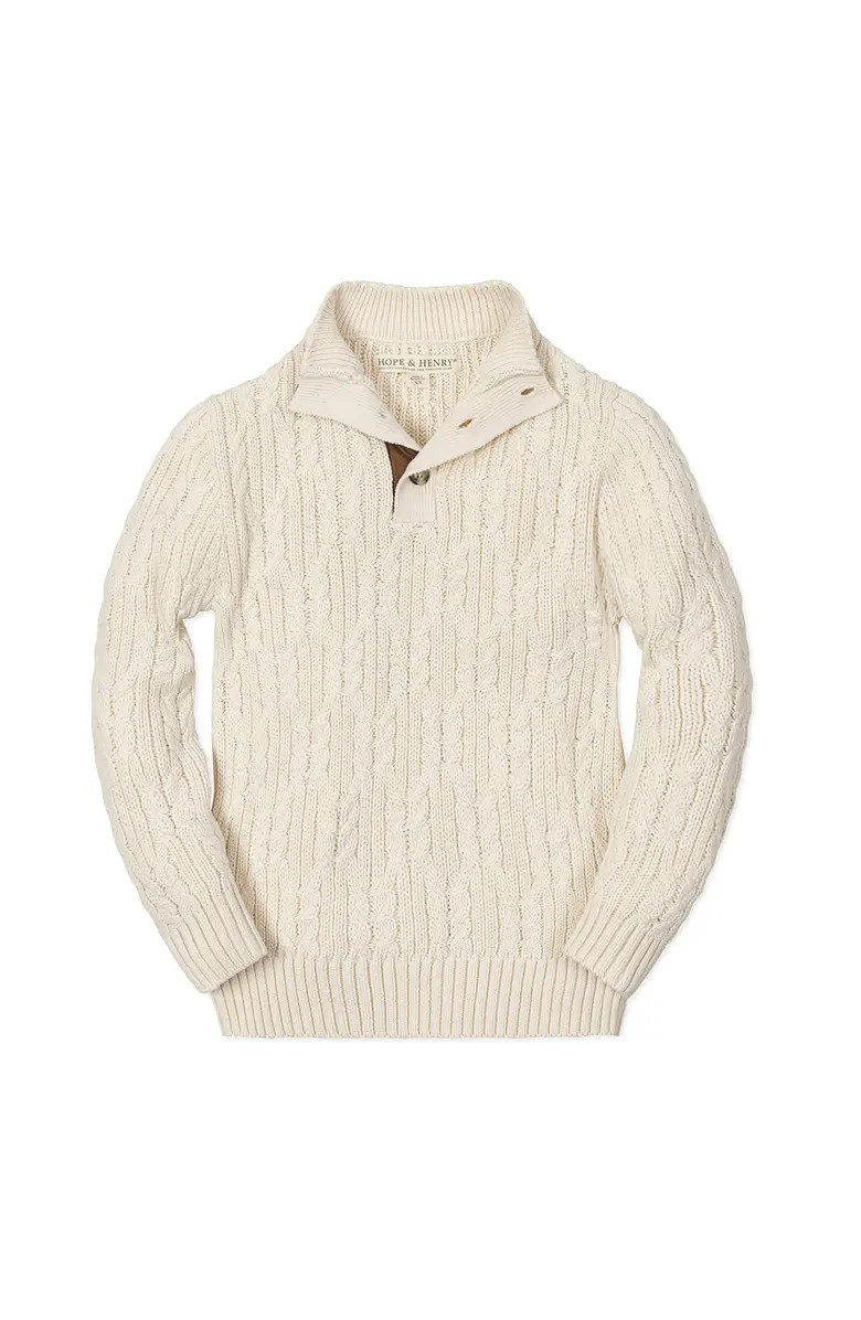 Hope & Henry Kids' Organic Mock Neck Cable Sweater | Nordstrom | Nordstrom