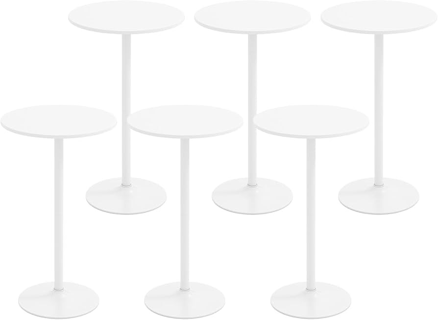 COSTWAY Round Bistro Table Set of 6, Height Adjustable Bar Height Cocktail Table, High Top Pub Ta... | Amazon (US)