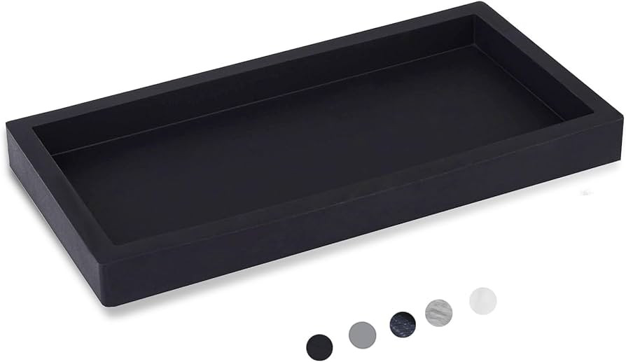 Small Silicone Bathroom Vanity Tray Rectangle Soap and Sponge Holder Kitchen Sink Organizer for S... | Amazon (US)