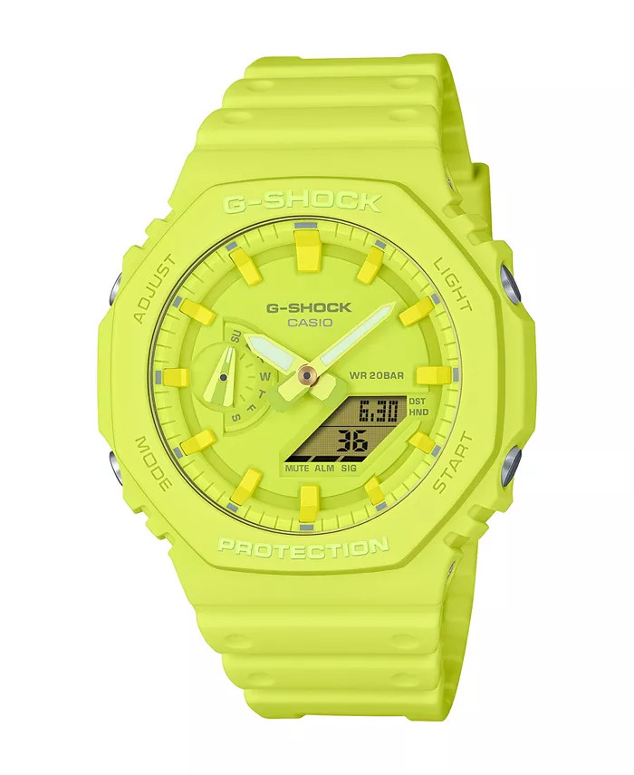 G-Shock Men's Analog Digital Yellow Resin Watch, 45.4mm, GA2100-9A9 - Macy's | Macy's