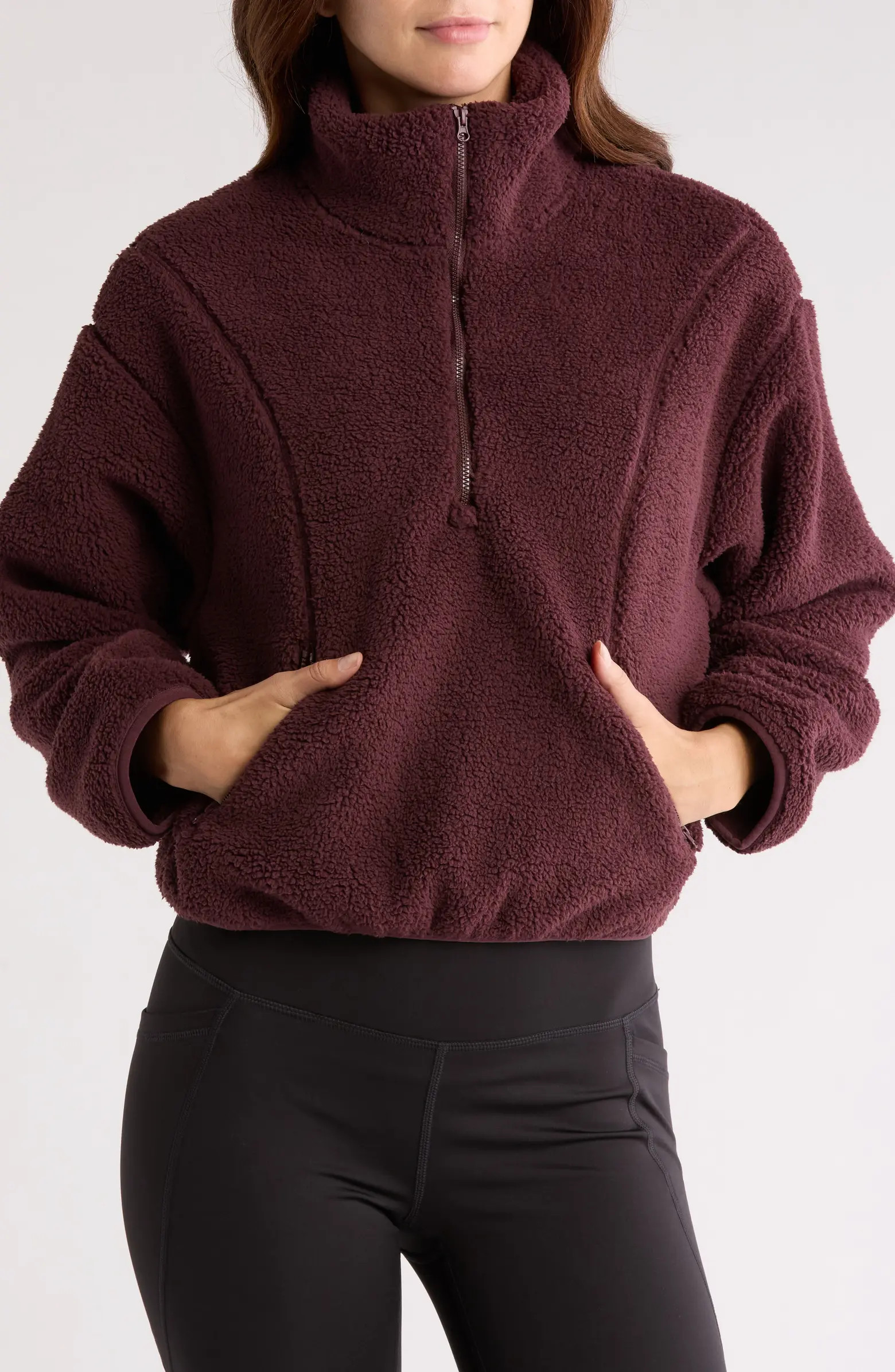 Faux Shearling Half Zip Pullover | Nordstrom Rack