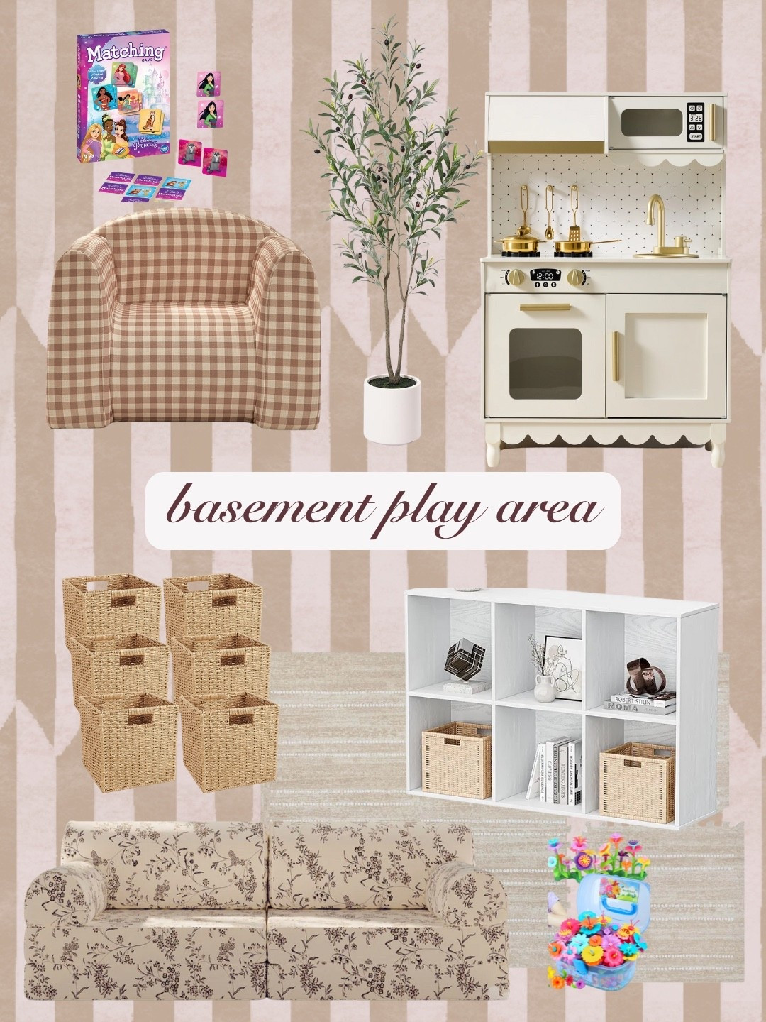 Basement play area! Toys, storage & seating!