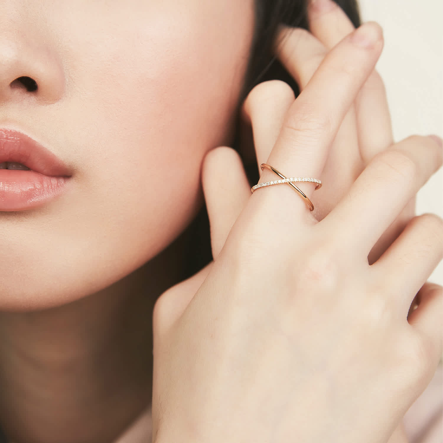 Pavé Diamond X Ring | Mejuri Fine Crew