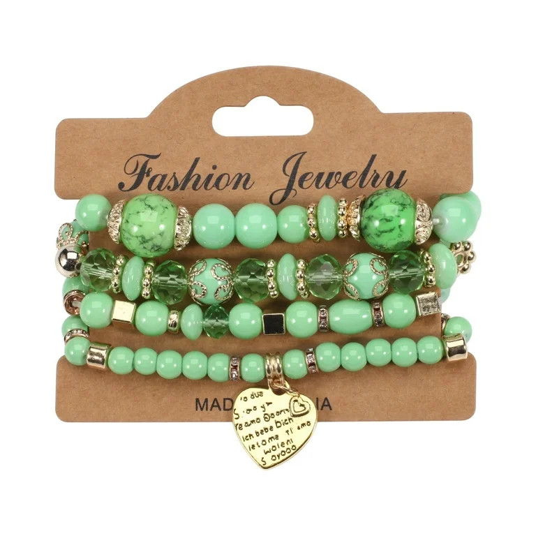 Stackable Crystal Beaded Bracelets for Women Boho Multi Layer Stretch Bracelets Natural Stone Bea... | Walmart (US)