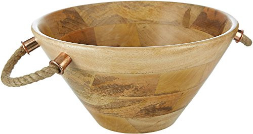 Thirstystone Urban Farm Mango Wood Salad Bowl with Rope Handles, Brown | Amazon (US)