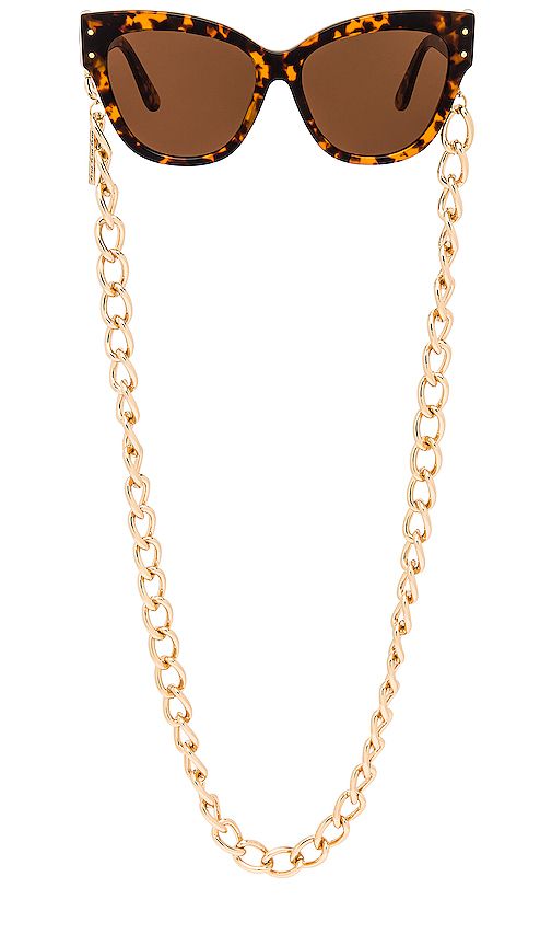 my my my Quincy Sunglass Chain in Metallic Gold. | Revolve Clothing (Global)