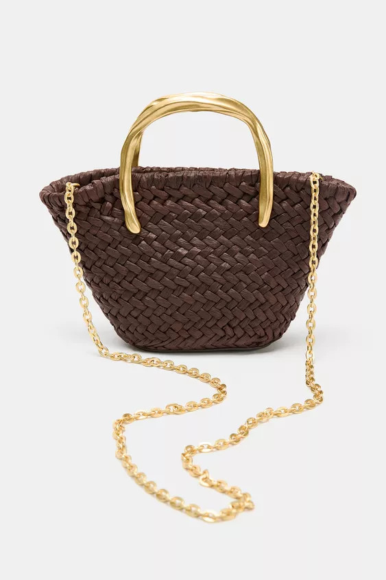 MINI TOTE BAG WITH METALLIC HANDLE DETAIL | Zara US