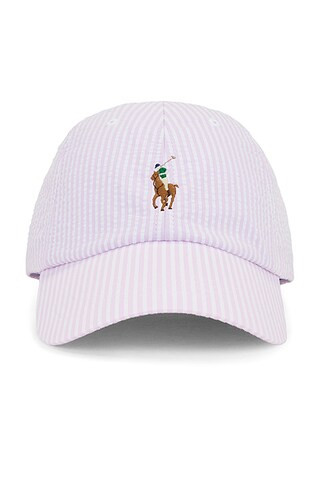Polo Ralph Lauren Sport Cap in Carmel Pink Seersucker | FWRD | FWRD 