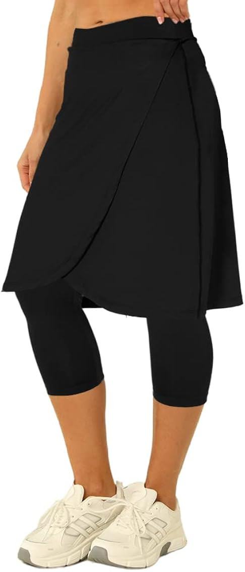 Aurgelmir Knee Length Womens Golf Tennis Skirts with Capri Legging Athletic Running Outdoor Worko... | Amazon (US)