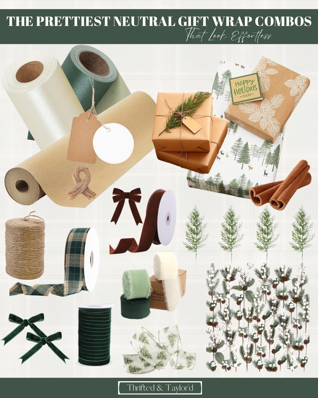 Neutral wrapping just makes everything feel instantly pulled together. I gathered some of my favorite soft, earthy ribbons and papers—greens, kraft tones, a little velvet, and those pretty greenery prints that look good with everything. Each combo feels simple but still styled, and you can shop every wrap, ribbon, and finishing touch from this guide below.

#LTKGiftGuide #LTKHoliday