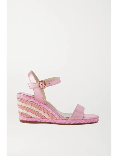 Sophia Webster - Lucita Metallic Leather Espadrille Wedge Sandals - Pink | NET-A-PORTER (US)