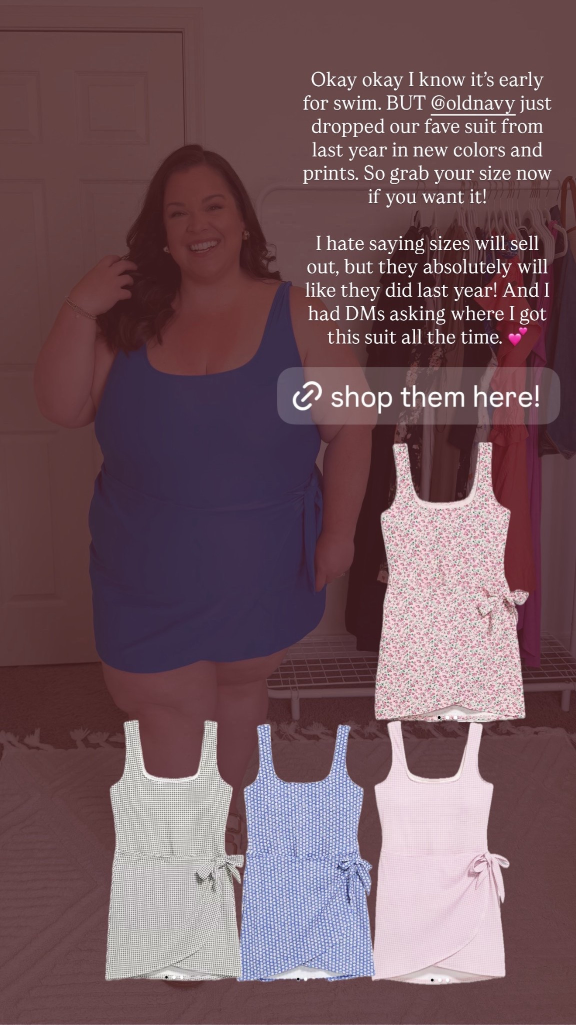 Our favorite old navy wrap skirt swim suit from last season in BACK! And it’s 50% off! I’m in a 3x 