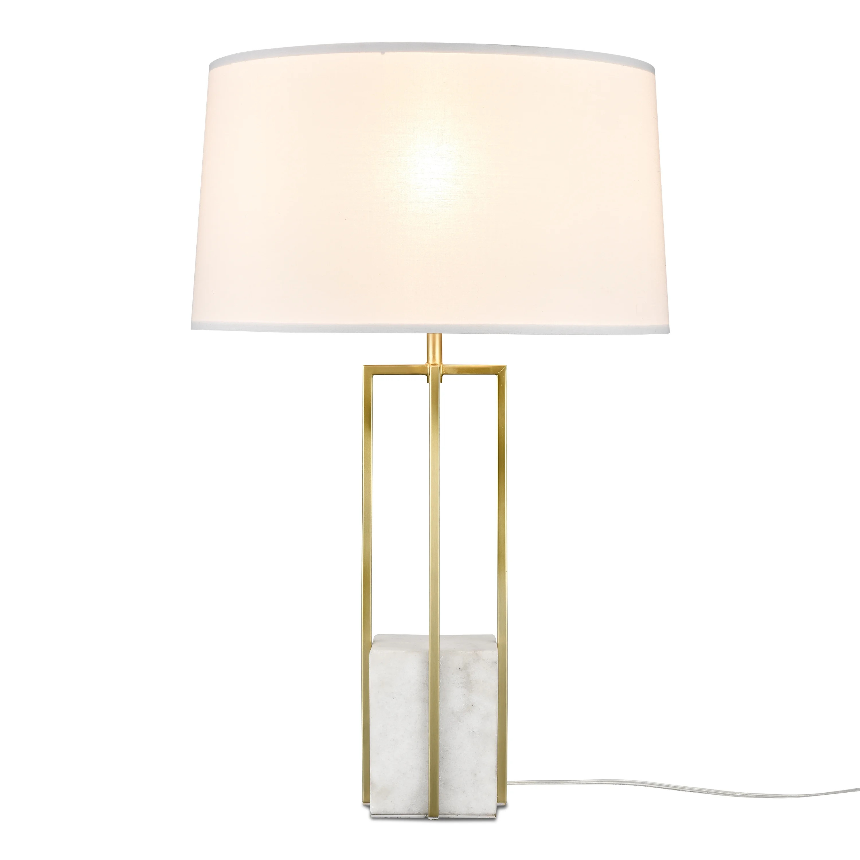 Light Society Peter Table Lamp in Brass/White | Walmart (US)