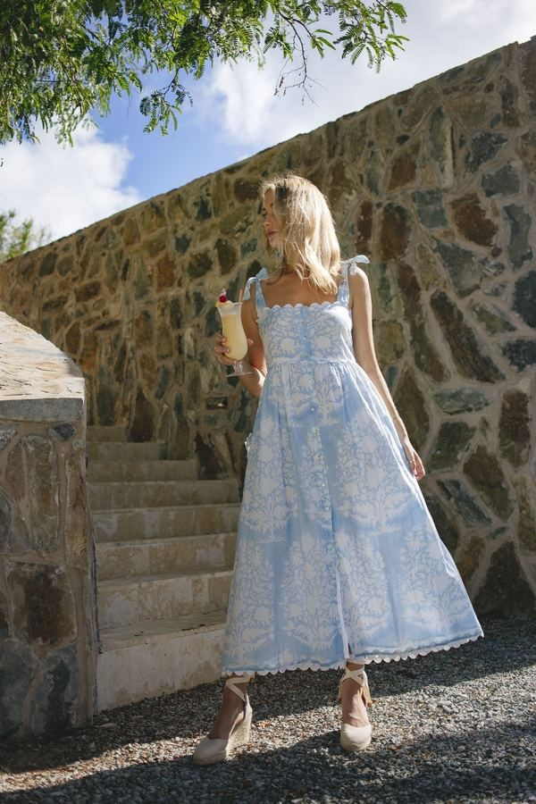 Pastel Blue Palladio Tie Shoulder Dress | Tuckernuck (US)