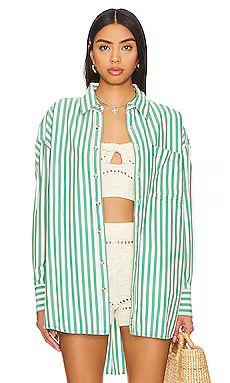 Free People x We The Free Freddie Shirt in French Green Combo from Revolve.com | Revolve Clothing (Global)