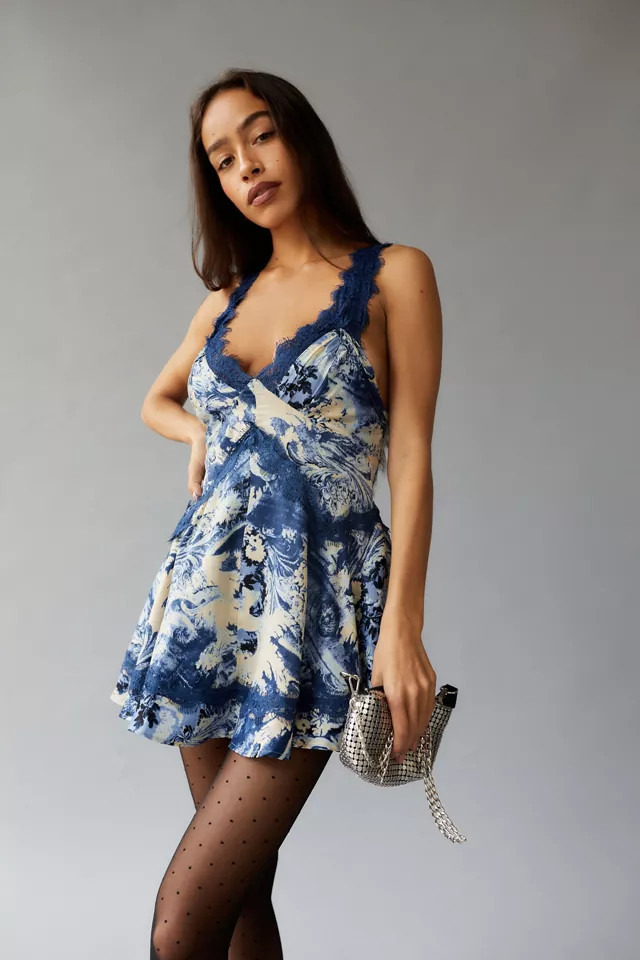 UO Tiffany Satin Lace Dress | Urban Outfitters (US and RoW)