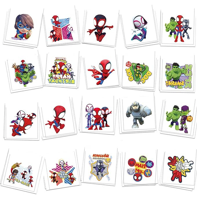 Spidey Birthday Party Supplies, 60 Pcs Temporary Tattoos, Removable Fake Tattoo Stickers for Good... | Amazon (US)