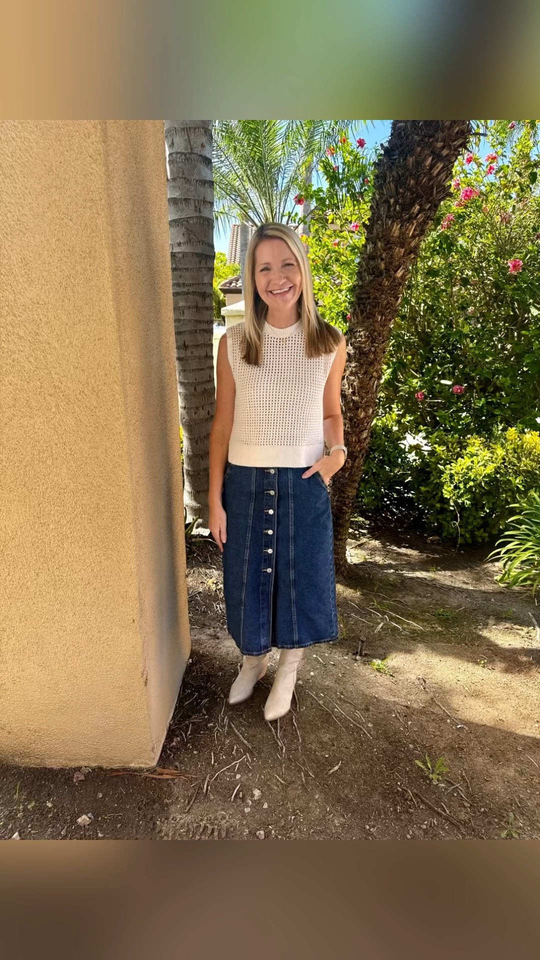 Finally Friday! A good outfit always makes me happy and this one is no exception. I had to have this denim midi skirt from Old Navy as soon as I saw it. The dark wash will be perfect for Fall and Winter. 

My crochet knit top is Abercrombie and no longer available but linked similar options for that and my Dolce Vita boots. 

#LTKVideo #LTKStyleTip #LTKSeasonal