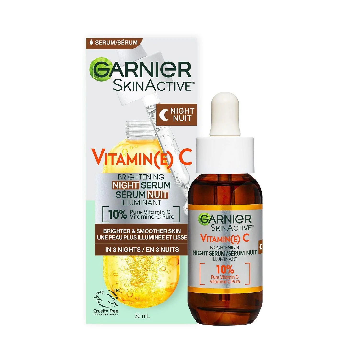 Garnier SkinActive Brightening Night Vitamin-C Serum, with Hyaluronic Acid, Brightens & Smoothens... | Walmart (CA)