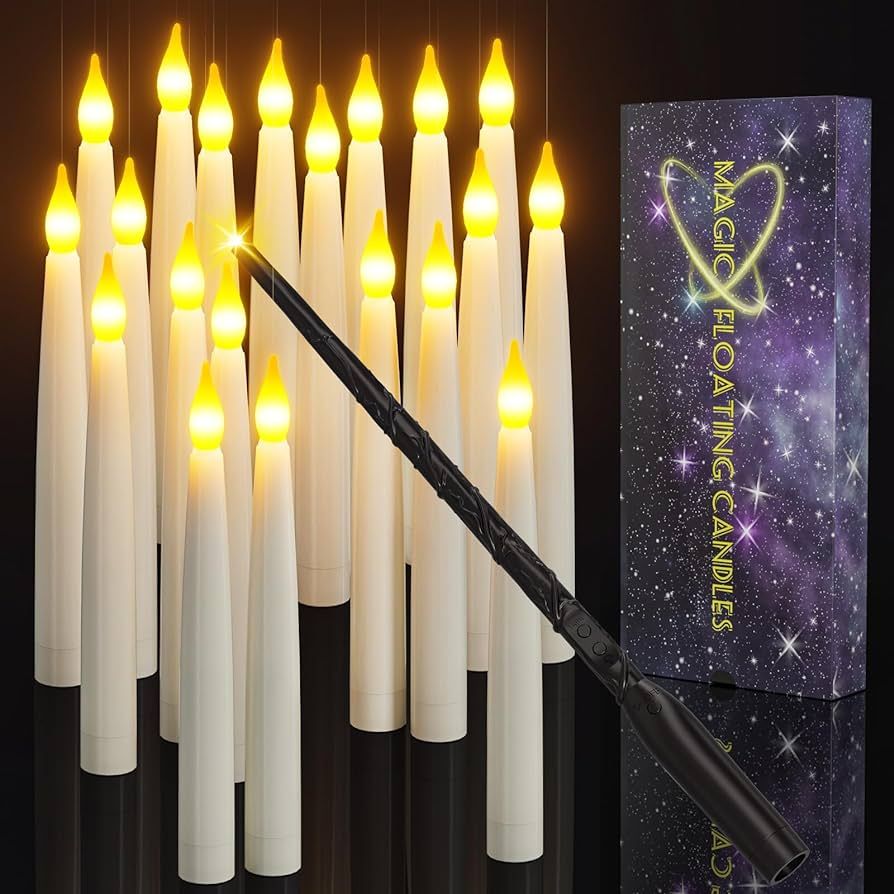 PChero 20pcs Flameless Taper Floating Candles with Magic Wand Remote, Flickering Warm Light, Batt... | Amazon (CA)