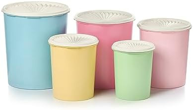 Tupperware Heritage Collection 10 Piece Nested Canister Set in Vintage Colors, Dishwasher Safe an... | Amazon (US)