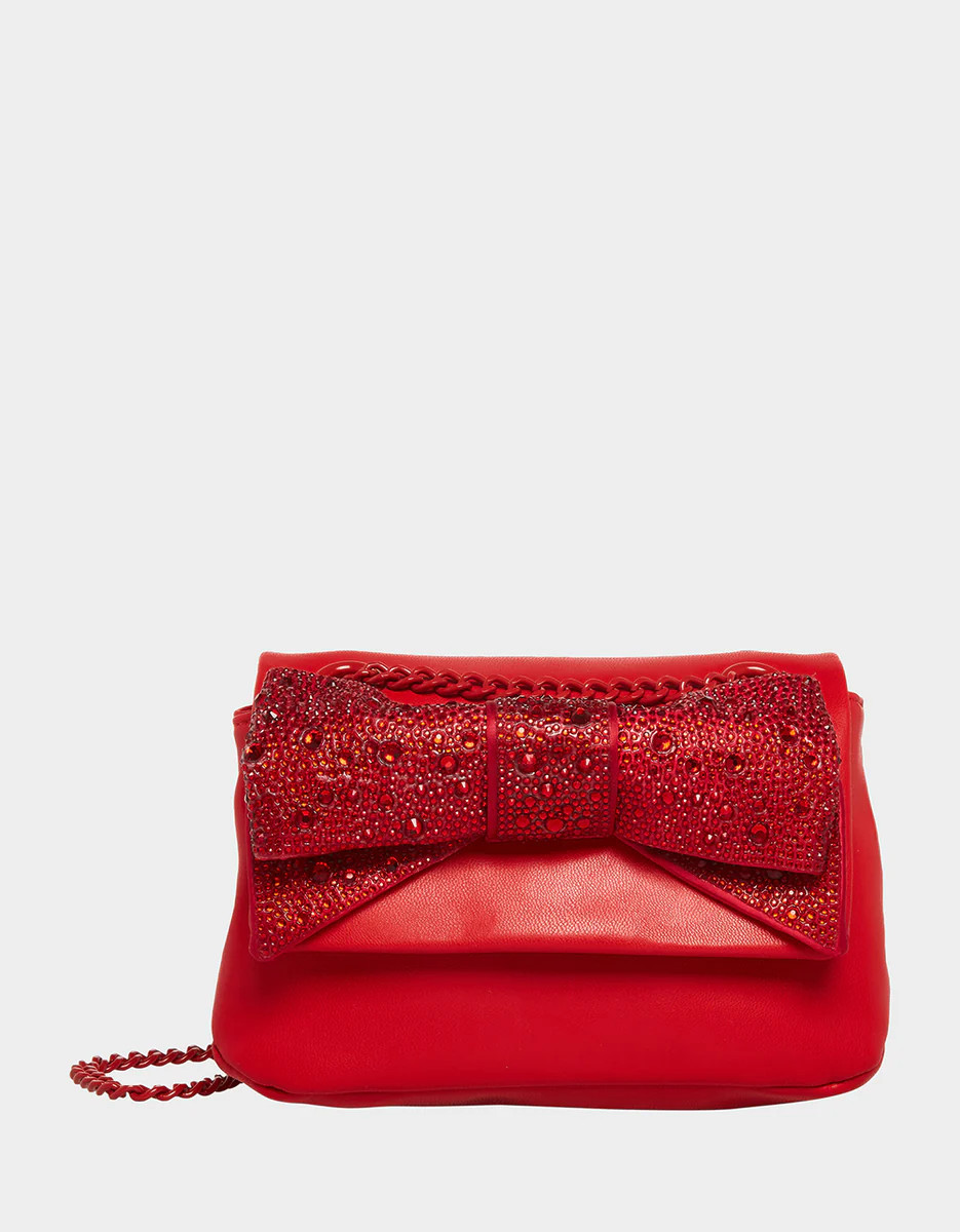 GLITTERAZZI BOW BAG RED | Betsey Johnson