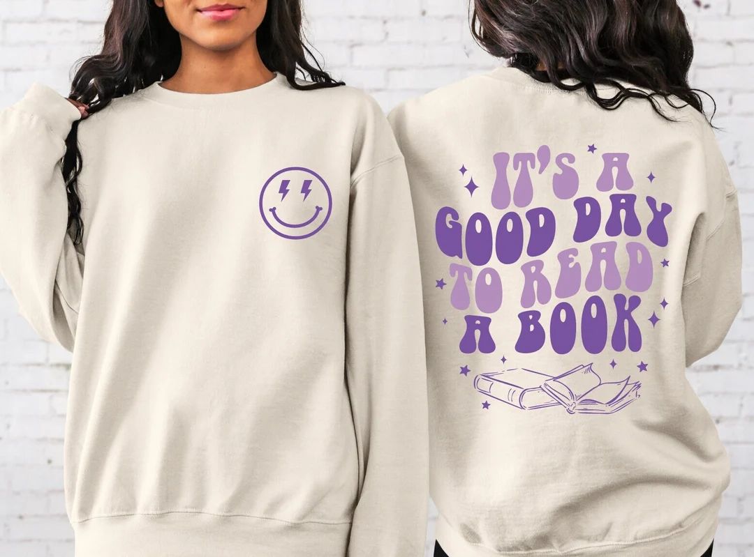 It's A Good Day to Read A Book Sweatshirt Retro Book - Etsy | Etsy (US)