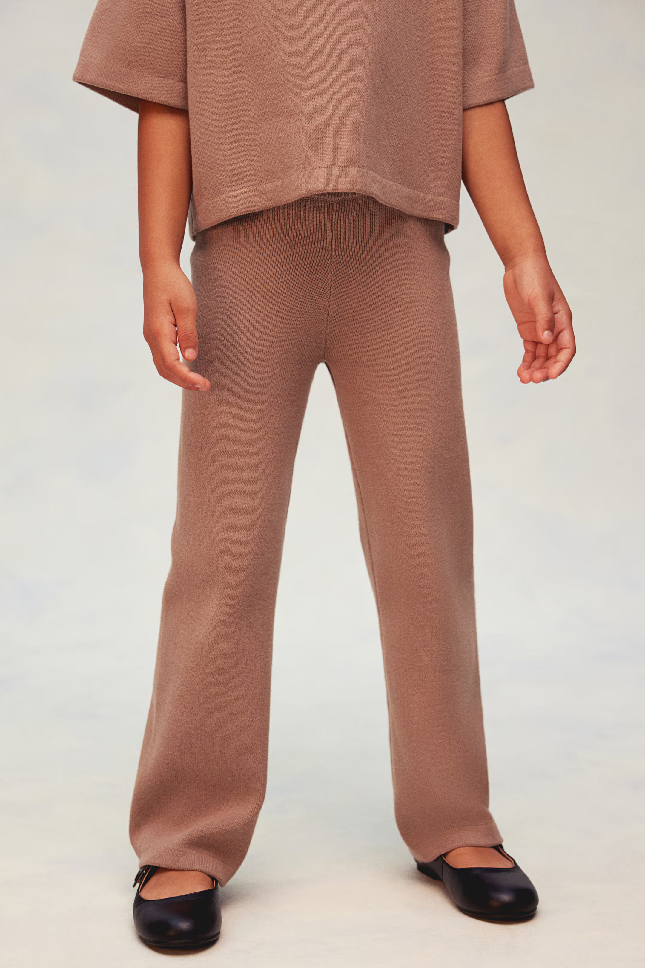 2-piece Fine-Knit Cotton Set - Dark beige - Kids | H&M CA | H&M (US + CA)