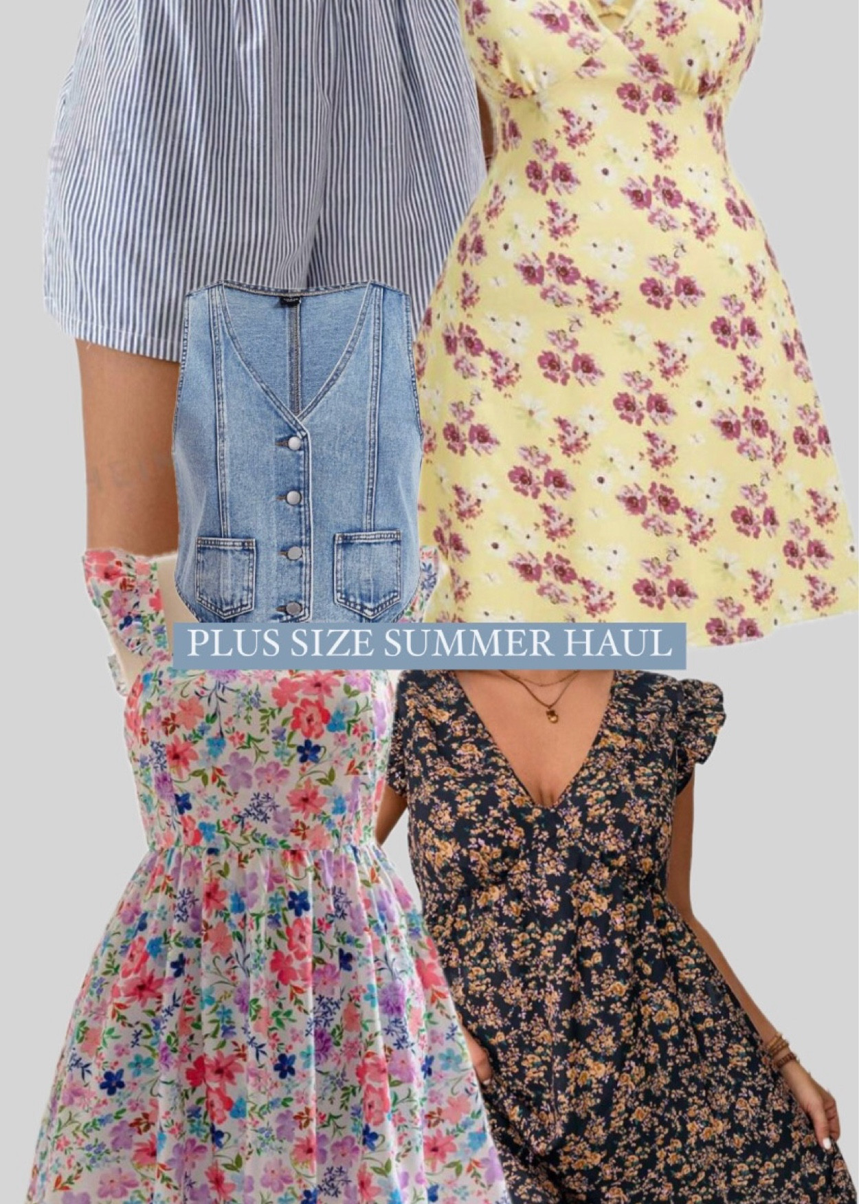 PLUS SIZE SUMMER HAUL <3 

summer plus size outfit 💌 super cute outfits for plus size women this summer - trendy long white skirt, jean vest, floral dresses modest 

#LTKPlusSize #LTKStyleTip
