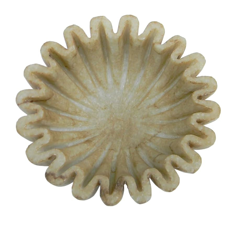 Vintage Antique Handcrafted Marble Ruffle Bowl – Collectibles Elegant Scallop Decorative Bowls for Home and Kitchen (6 inches) | Amazon (US)