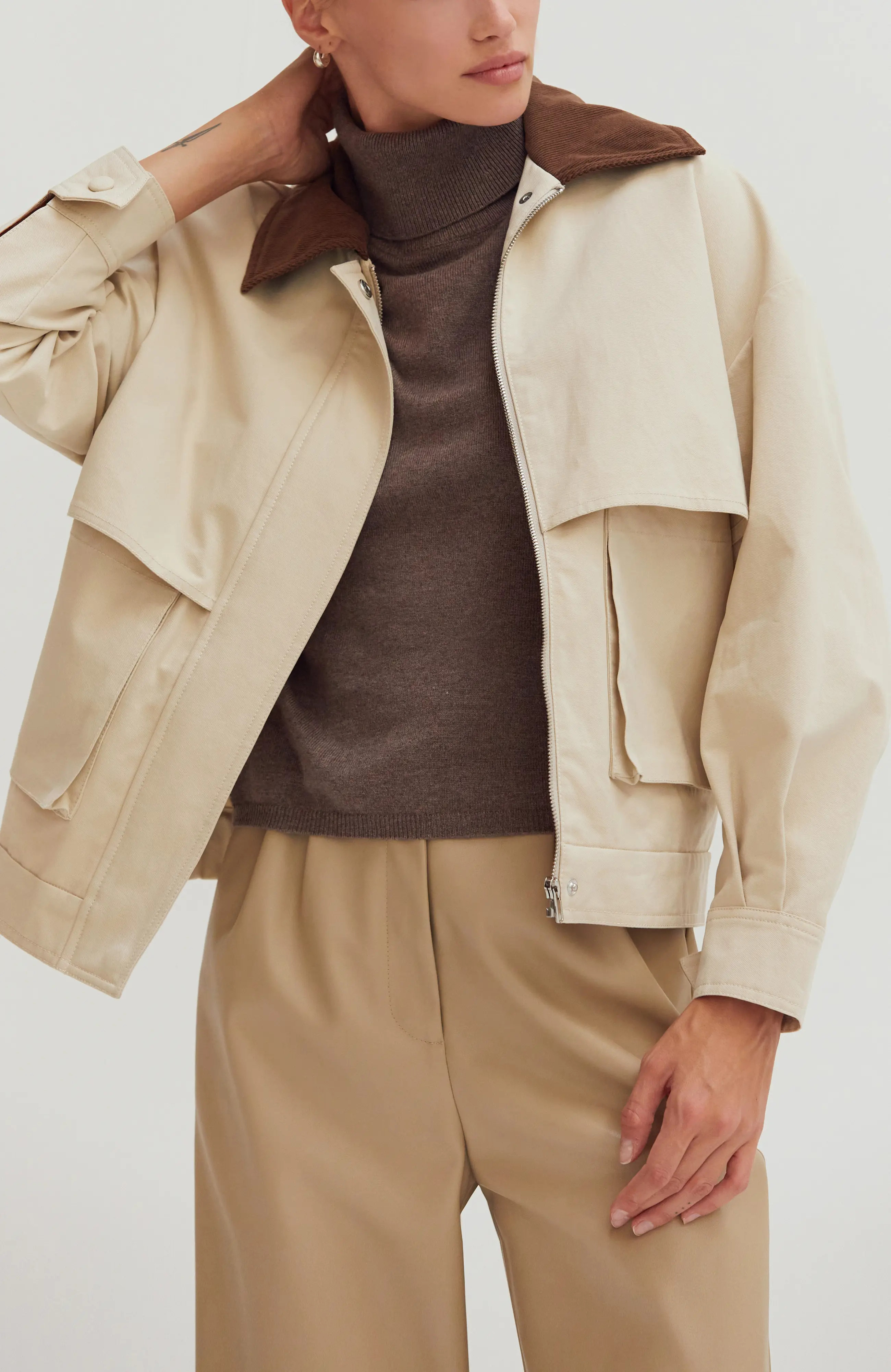 CRESCENT Contrast Collar Canvas Barn Jacket (Women) | Nordstrom | Nordstrom