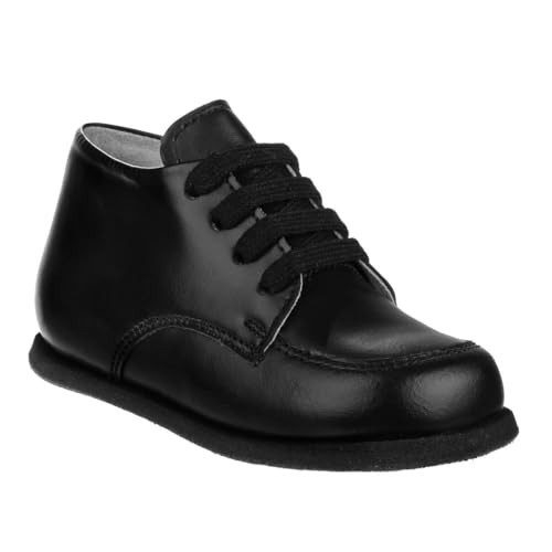 Josmo Baby Boy Girl Oxford Dress Shoes Leather Loafers Soft Sole Wedding Toddler Baby Walking Shoes Black 5.5 Infant | Amazon (US)