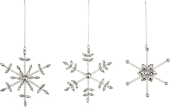 DEMDACO Silver Tone 6 x 6 Inch Iron Jeweled, Unique, Festive Holiday Décor, Ribbon Hanging Loop,... | Amazon (US)
