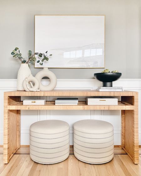 Console table!  These target round cube ottomans are back in stock!! 

#LTKunder100 #LTKhome #LTKstyletip
