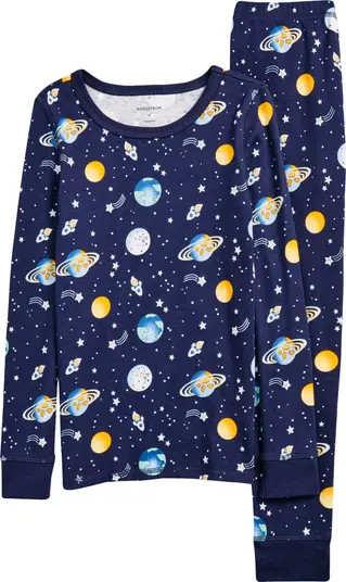 Nordstrom Kids' Glow in the Dark Fitted Two-Piece Pajamas | Nordstrom | Nordstrom